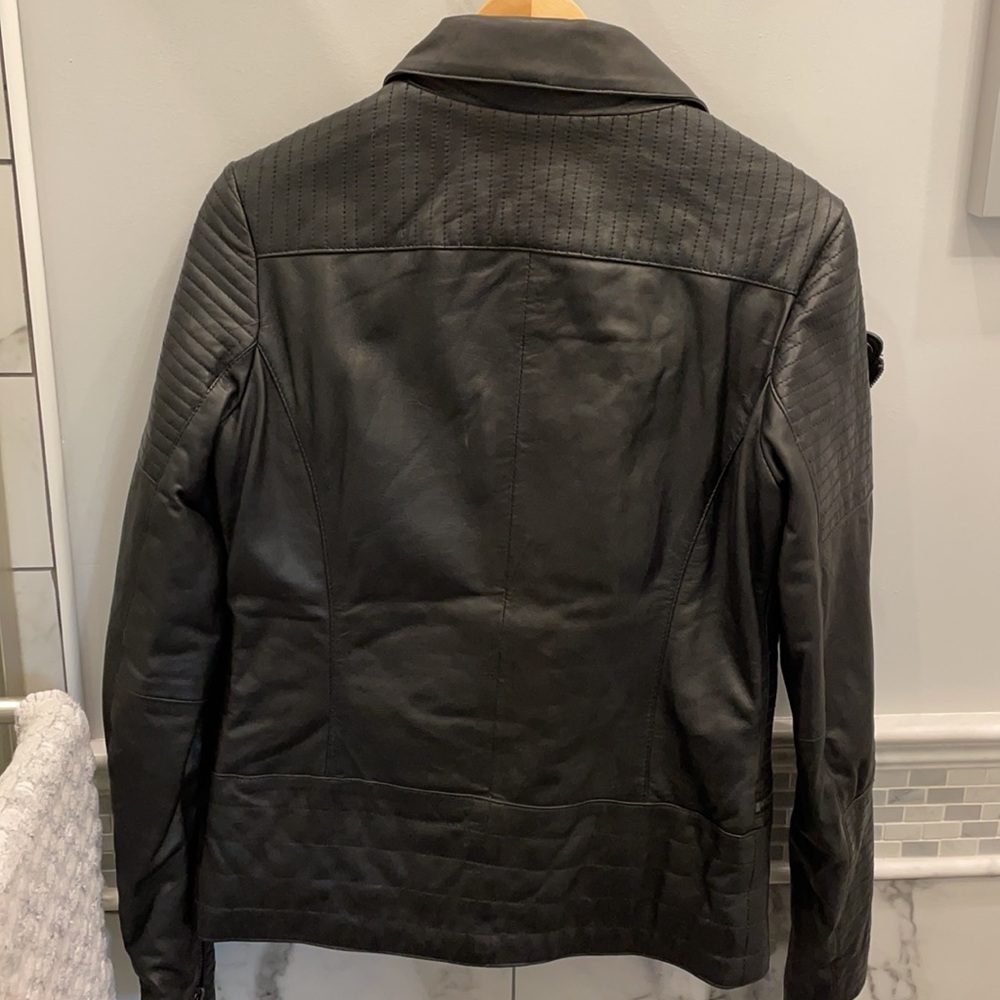 Genuine Leather Moto Jacket - Picture 6 of 7